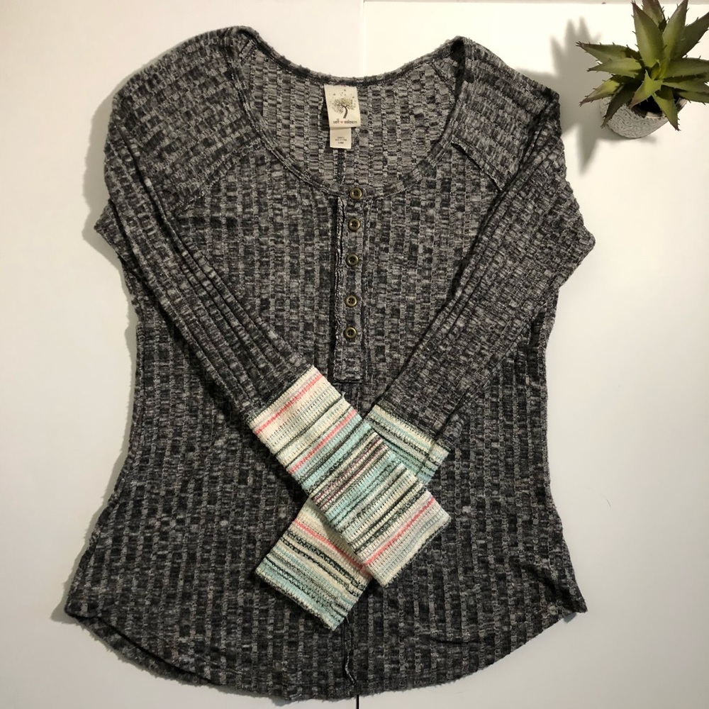 Long sleeve soft henley